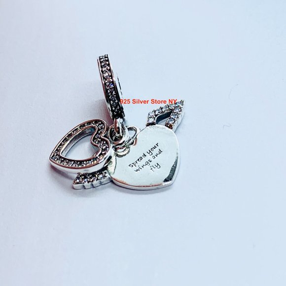 NEW Pandora HEART and ANGLE WINGS Dangle Charm - Picture 4 of 7